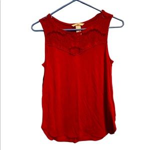 H&M Red Lace Tank Top 
Size: Small
Color: Red